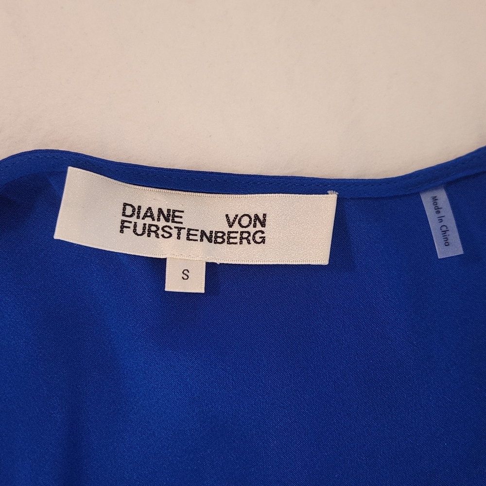 Diane Von Furstenberg DVF Blue Silk Wrap Dress Sz S - Picture 5 of 12
